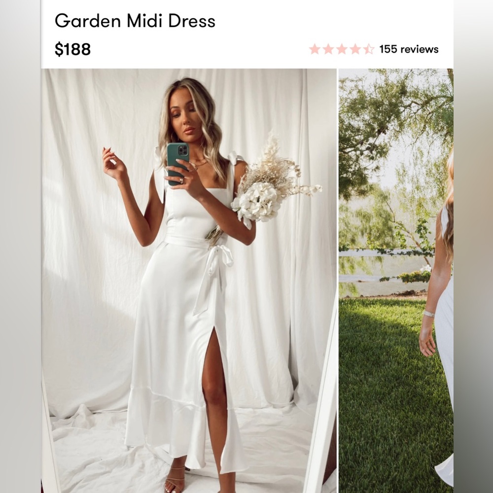 Garden Midi Dress Ivory Luxe